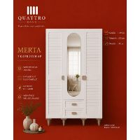 Merta 3 Kapılı Aynalı Gardırop MDF Gövde Membran Kapak Modern Elbise Dolabı