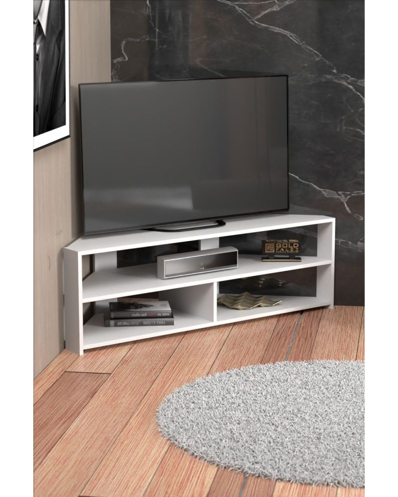 Goldfalez Köşe TV Ünitesi Beyaz 140 cm