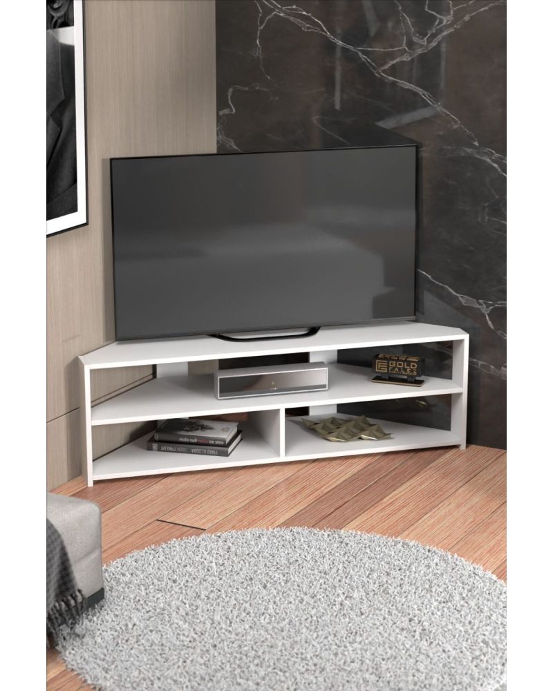 Goldfalez Köşe TV Ünitesi Beyaz 140 cm