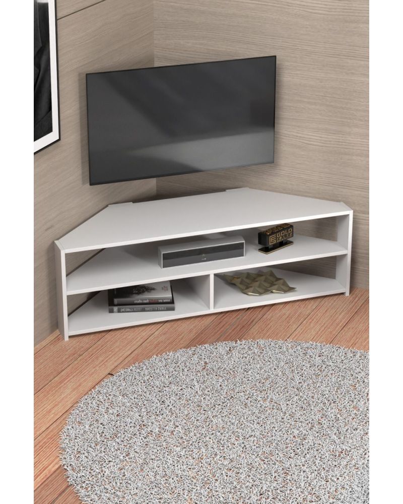 Goldfalez Köşe TV Ünitesi Beyaz 140 cm