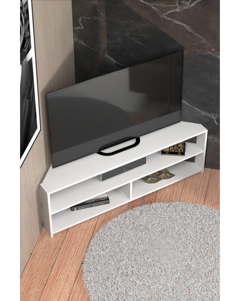 Goldfalez Köşe TV Ünitesi Beyaz 140 cm