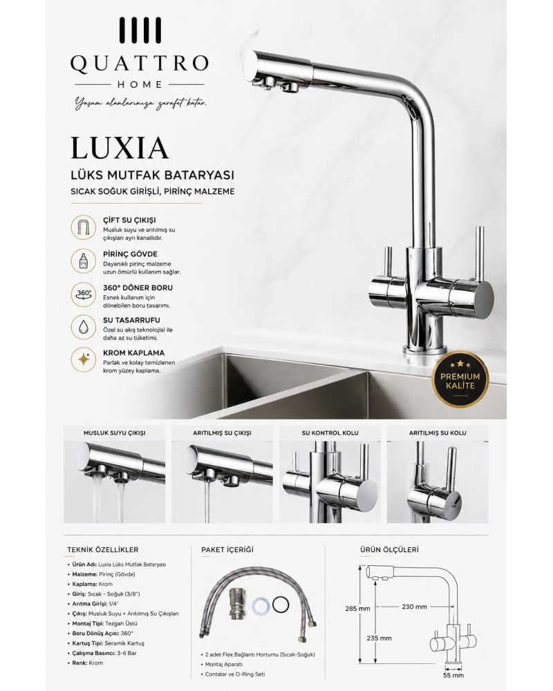 Luxia Arıtmalı Evye Bataryası