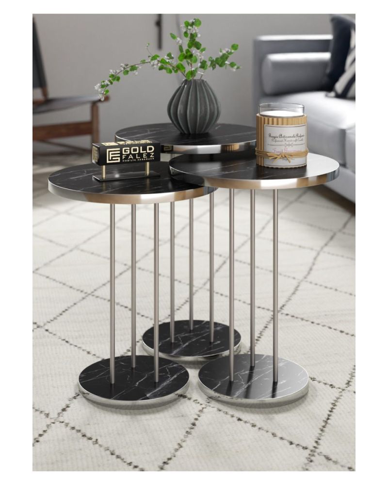 Goldfalez Gümüş Terra Zigon Bendir Siyah 3'lü