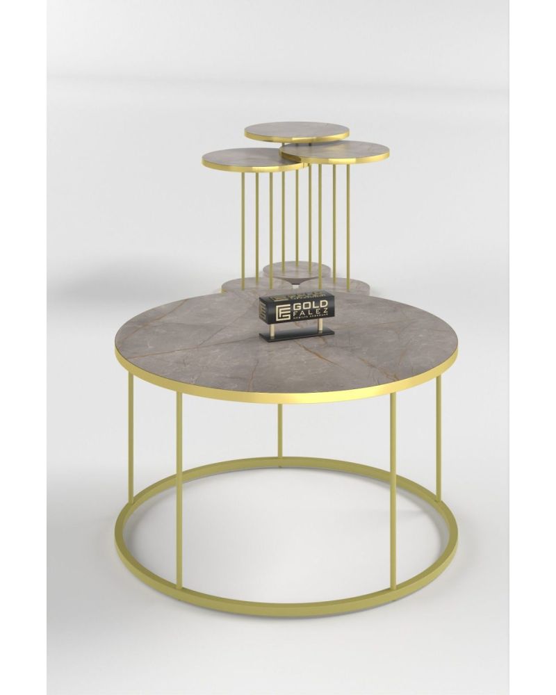 Goldfalez Gold Terra Sehpa Seti Gordion Gri