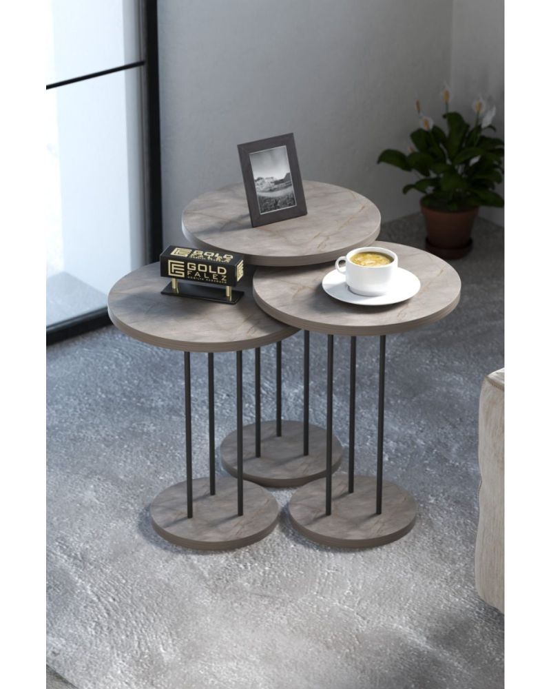 Goldfalez Metal Terra Zigon Gordion Gri 3'lü