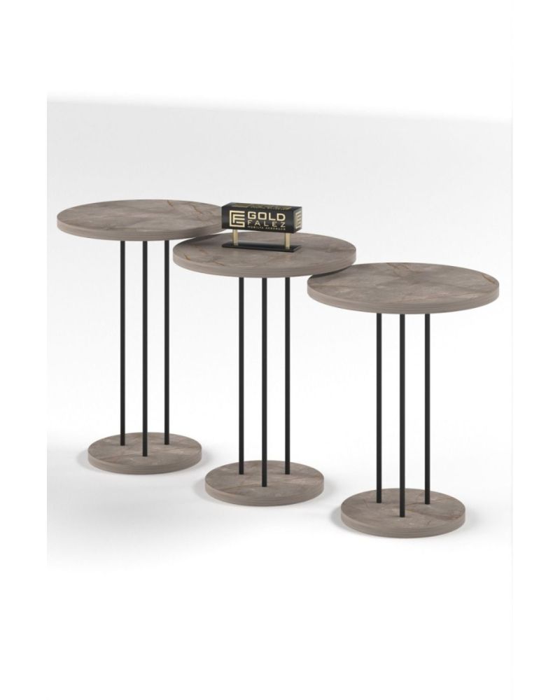 Goldfalez Metal Terra Zigon Gordion Gri 3'lü