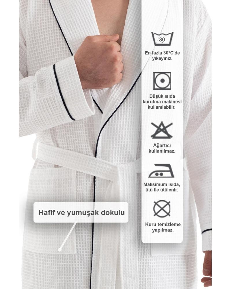 Unisex Soho Pike Bornoz - Beyaz