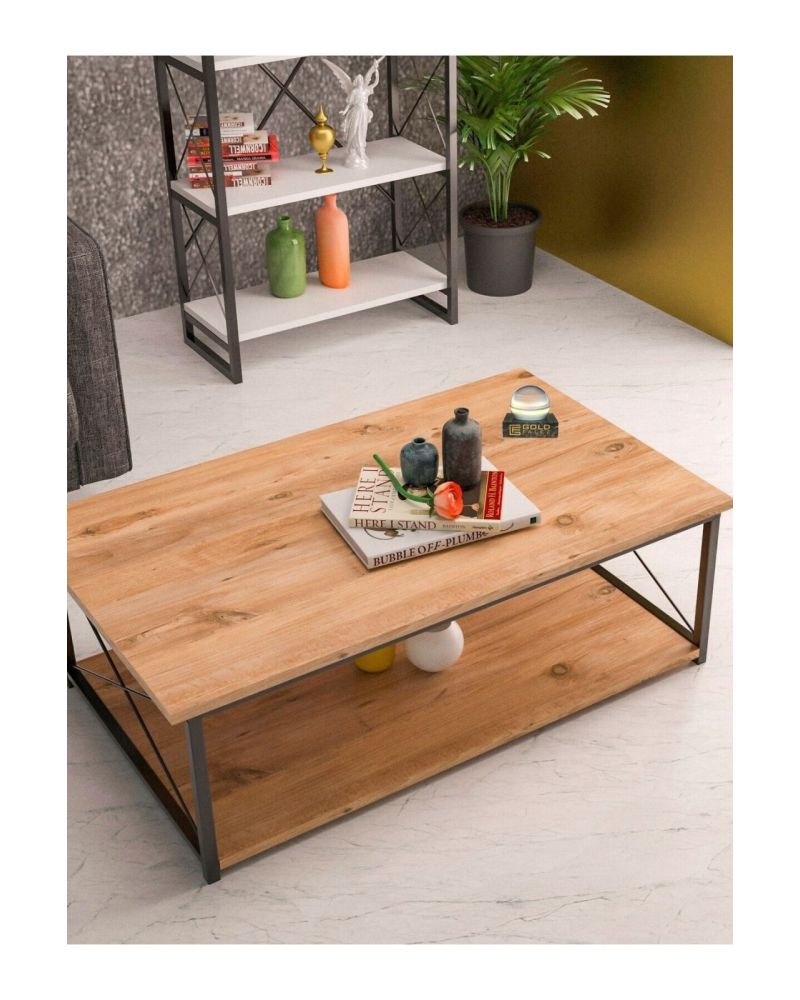 Goldfalez Double Orta Sehpa Ceviz 90x50 cm