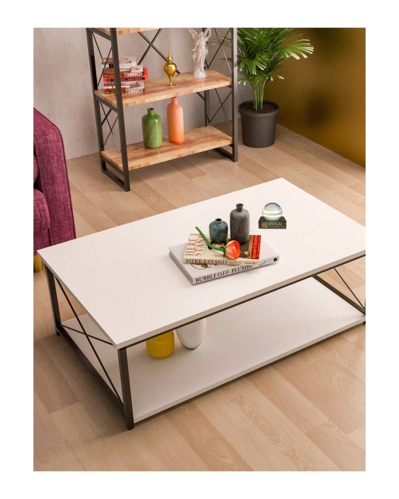 Goldfalez Double Orta Sehpa Beyaz 90x50 cm