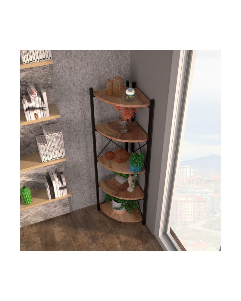 İlkal 6 Raflı Kitaplık ve Saksılık Krem 160 cm