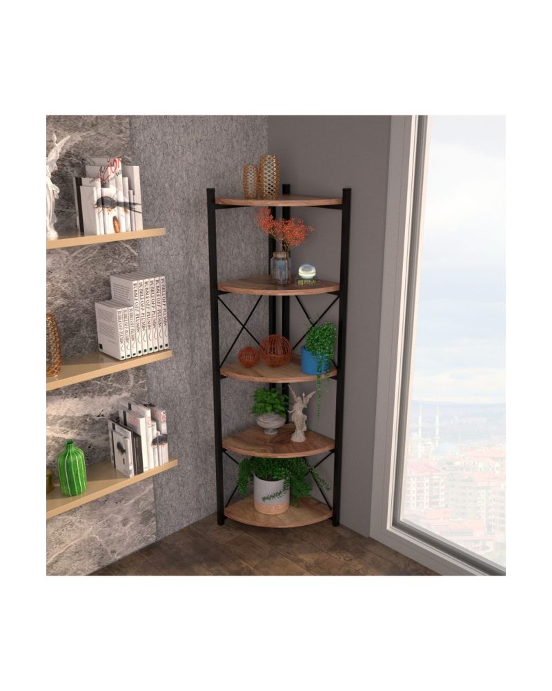 İlkal 6 Raflı Kitaplık ve Saksılık Krem 160 cm