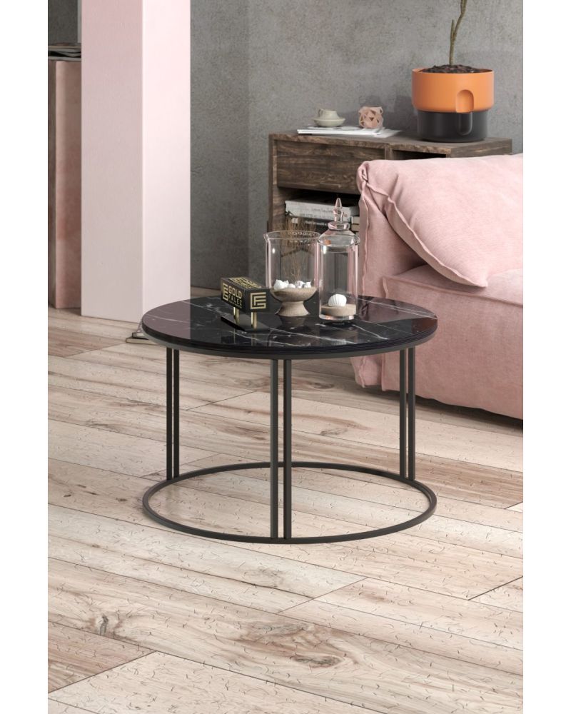 Goldfalez Special Orta Sehpa Bendir Siyah 70 cm