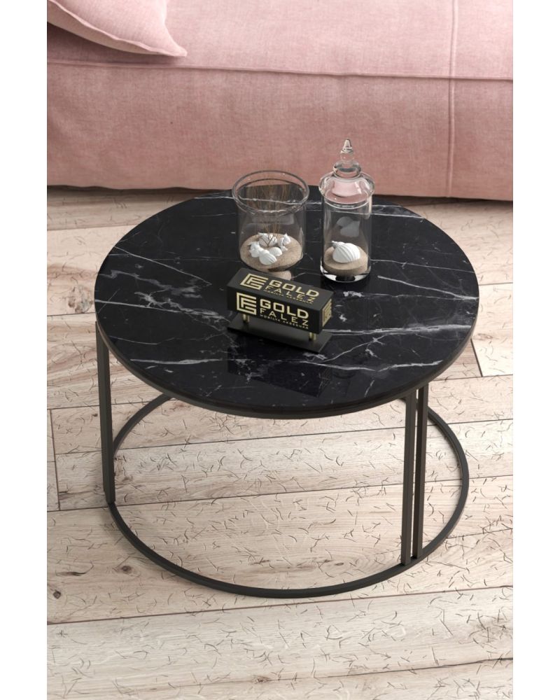 Goldfalez Special Orta Sehpa Bendir Siyah 70 cm
