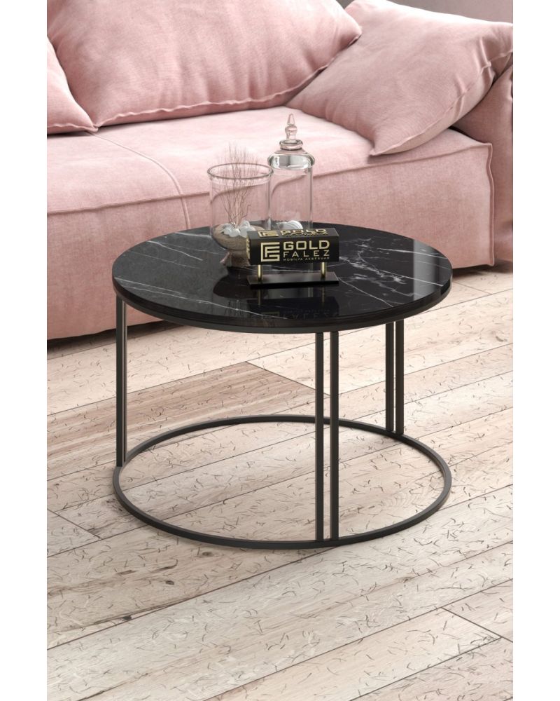 Goldfalez Special Orta Sehpa Bendir Siyah 70 cm