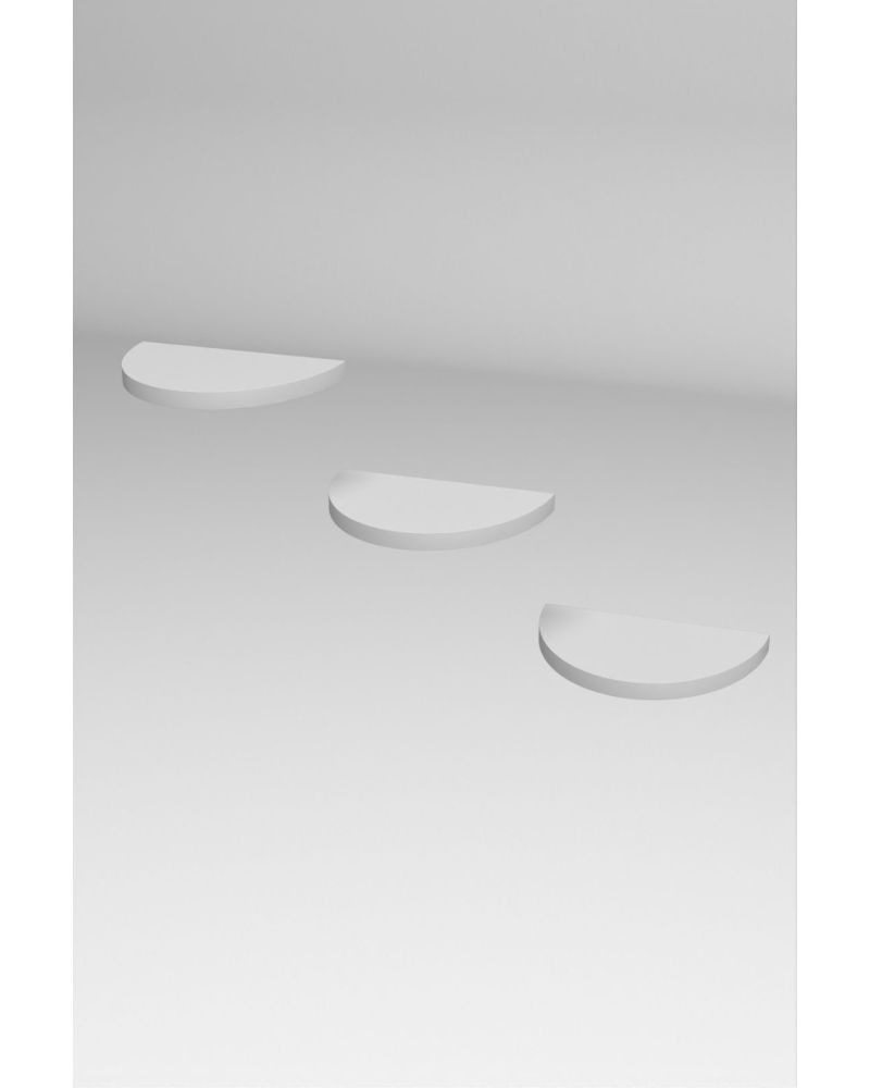 İlkal 3'lu Oval Duvar Rafı Beyaz 115 cm