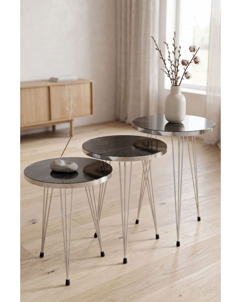Goldfalez Gümüş Tel Zigon Bendir Siyah 3'lü