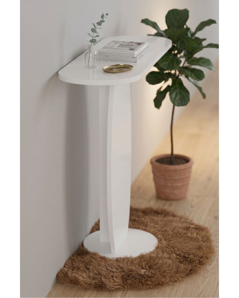 Dresuar Modern Dekoratif Antre Konsolu Giriş Hol Koridor Salon Konsol Masası 7033 Beyaz