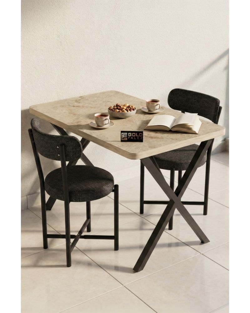Sandalye 1 Adet Keten Kumaş Metal Ayak Modern Mutfak Sandalyesi Cafe Balkon Ofis Teddy 9817 Anstrast