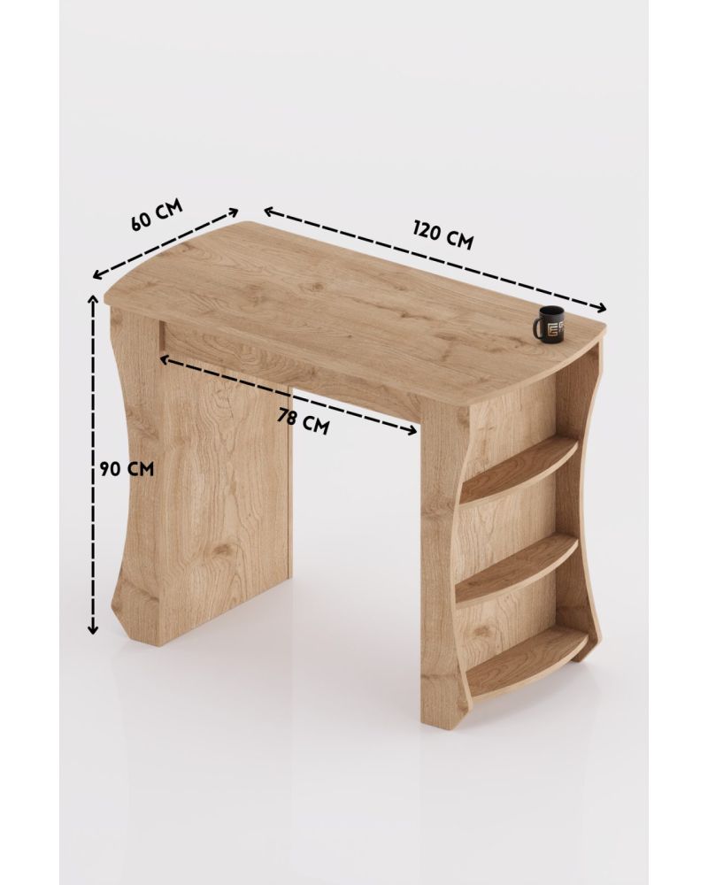 Mutfak Masası Mutfak Adası Ada Masa Bar Masası Kahvaltı Masası Raflı Çok Amaçlı Dolap Modern Masa 120x60 cm 9838 Sepet
