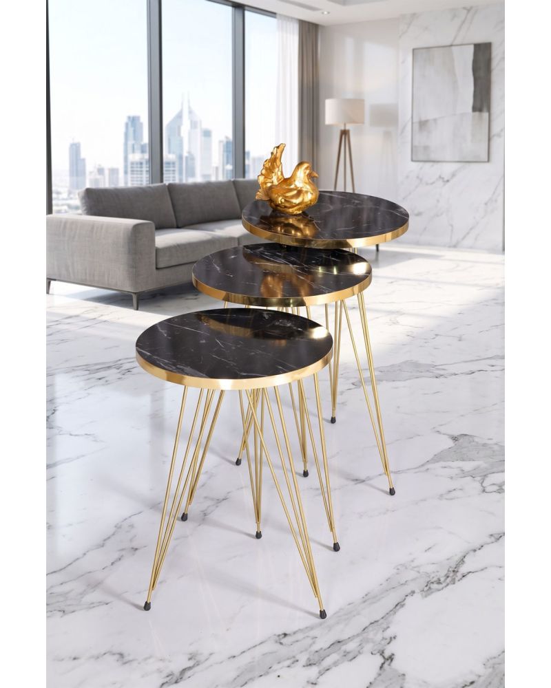 Zigon Sehpa Gold Bendir Tel