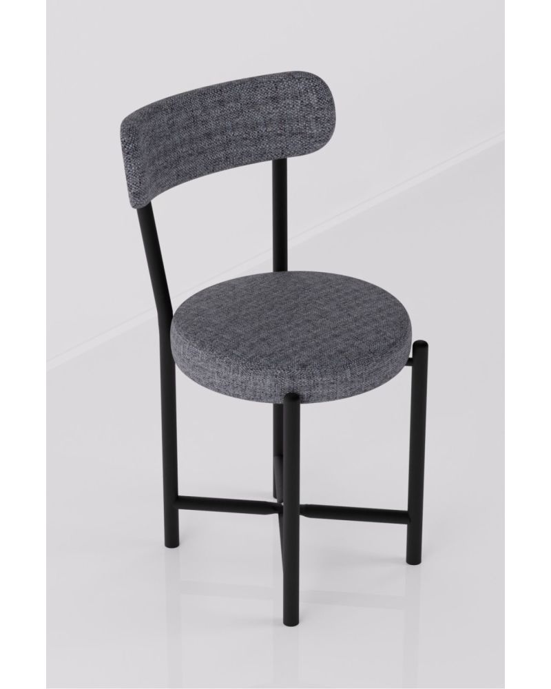 Sandalye 1 Adet Keten Kumaş Metal Ayak Modern Mutfak Sandalyesi Cafe Balkon Ofis Teddy 9816 Gri