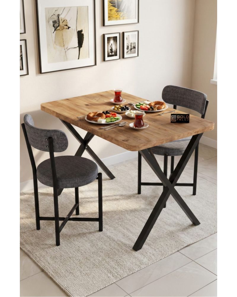 Sandalye 1 Adet Keten Kumaş Metal Ayak Modern Mutfak Sandalyesi Cafe Balkon Ofis Teddy 9816 Gri