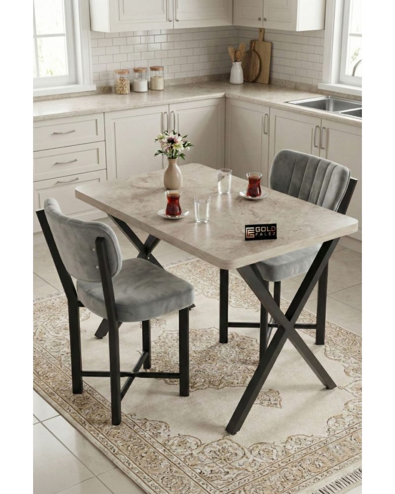 Sandalye 1 Adet Baby Face Kumaş Metal Modern Mutfak Sandalyesi Cafe Balkon Ofis Elma 9814 Gri