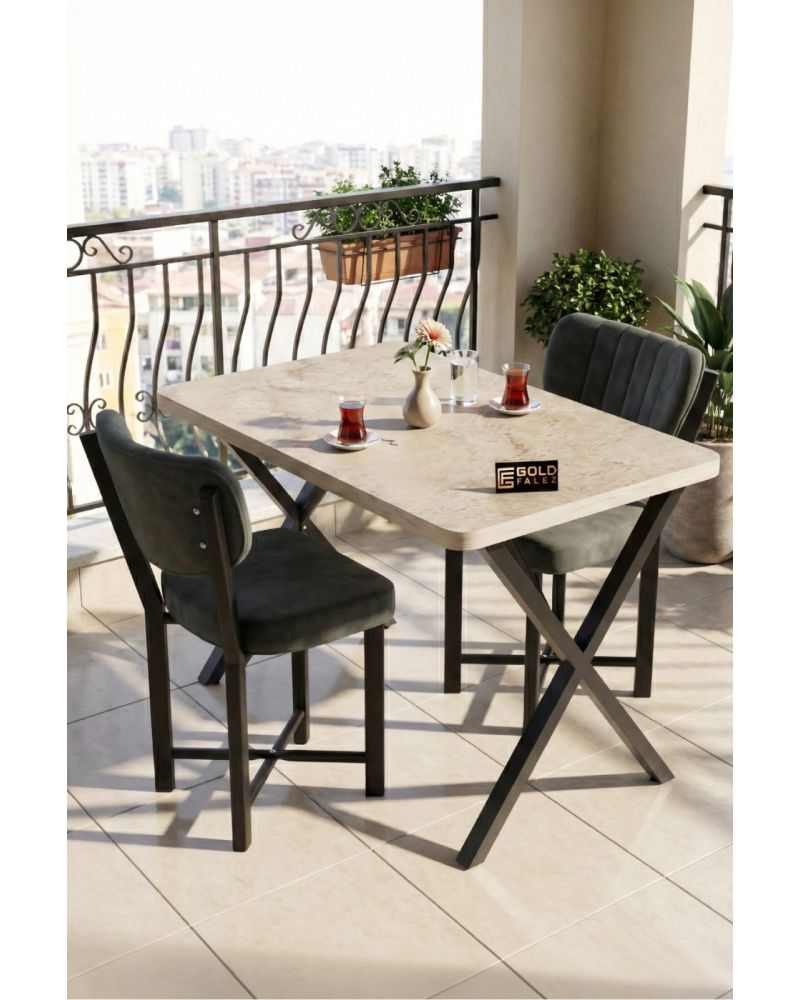 Sandalye 1 Adet Baby Face Kumaş Metal Modern Mutfak Sandalyesi Cafe Balkon Ofis Elma 9815 Antrast