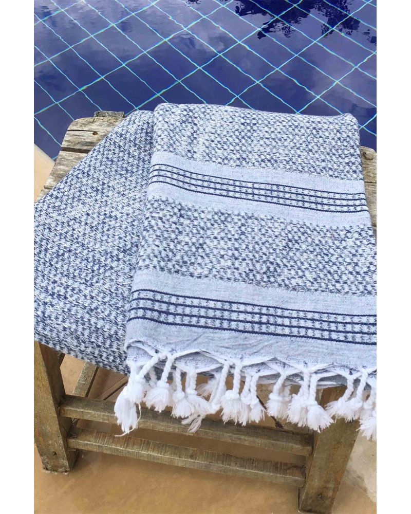 Linen Peştemal - Lacivert