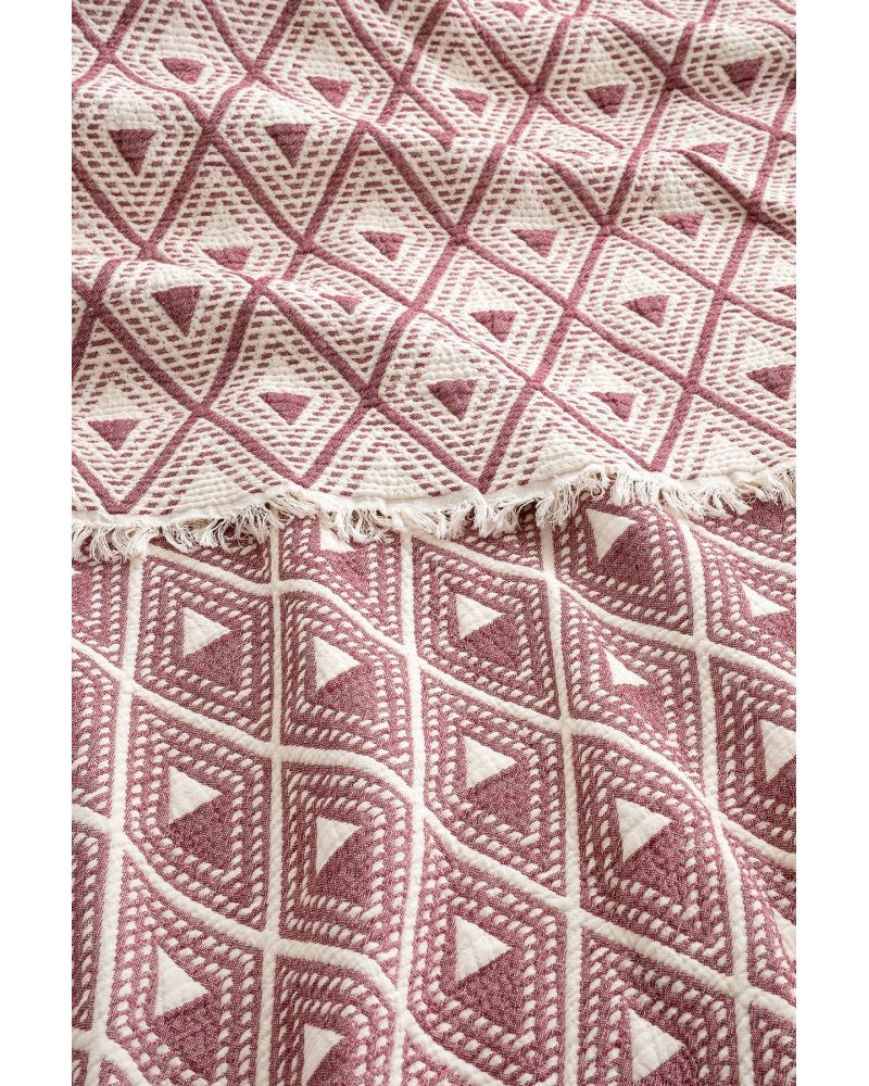 Piramit Müslin Yorgan/Yatak Örtüsü - Bordo