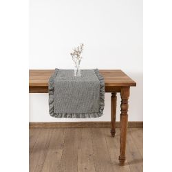Selendi Fırfırlı Runner - Siyah