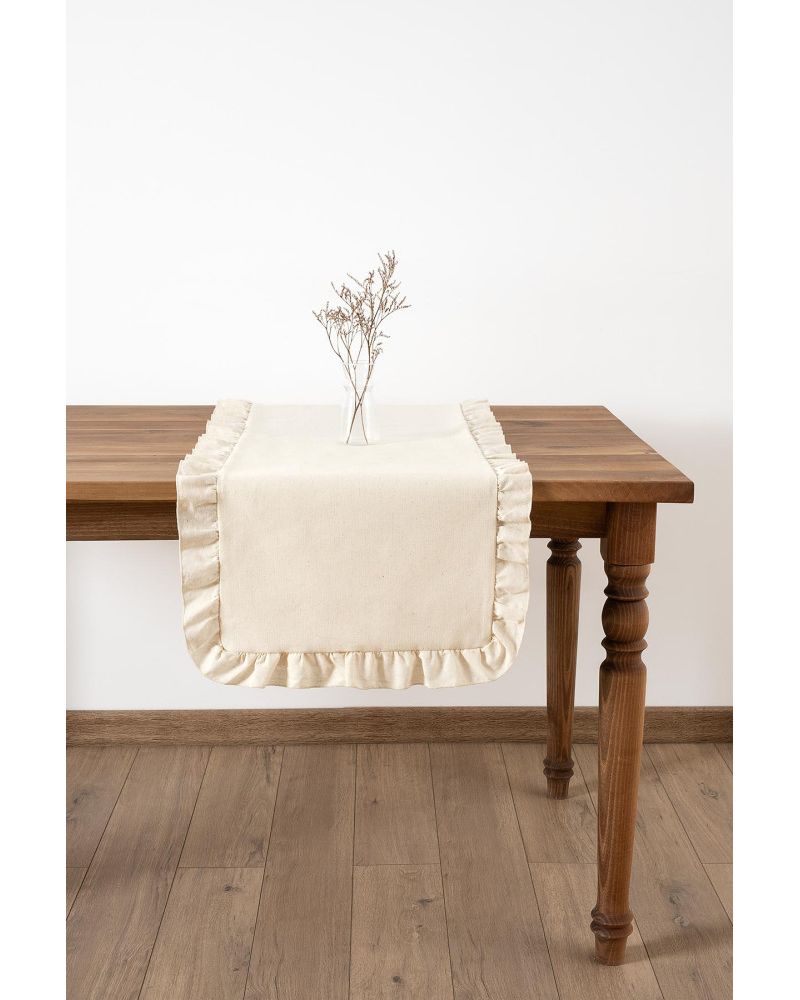 Selendi Fırfırlı Runner - Naturel