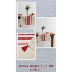 Tereza Runner 2'li Set - Kırmızı