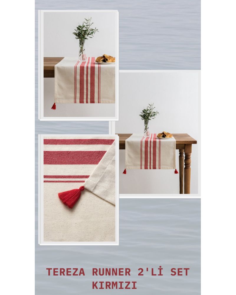 Tereza Runner 2'li Set - Kırmızı