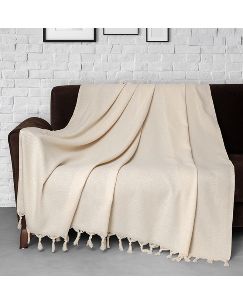 Trendy 2'li Set Koltuk Örtüsü - Naturel
