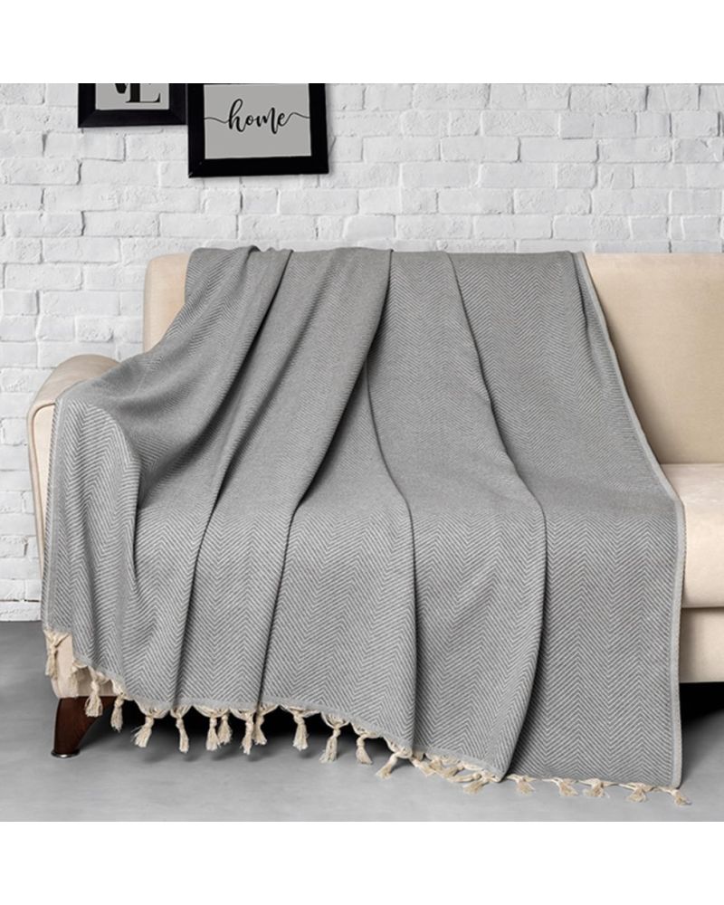 Trendy 2'li Set Koltuk Örtüsü - Gri