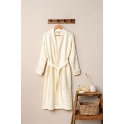 Unisex Kimono Bornoz - Ekru