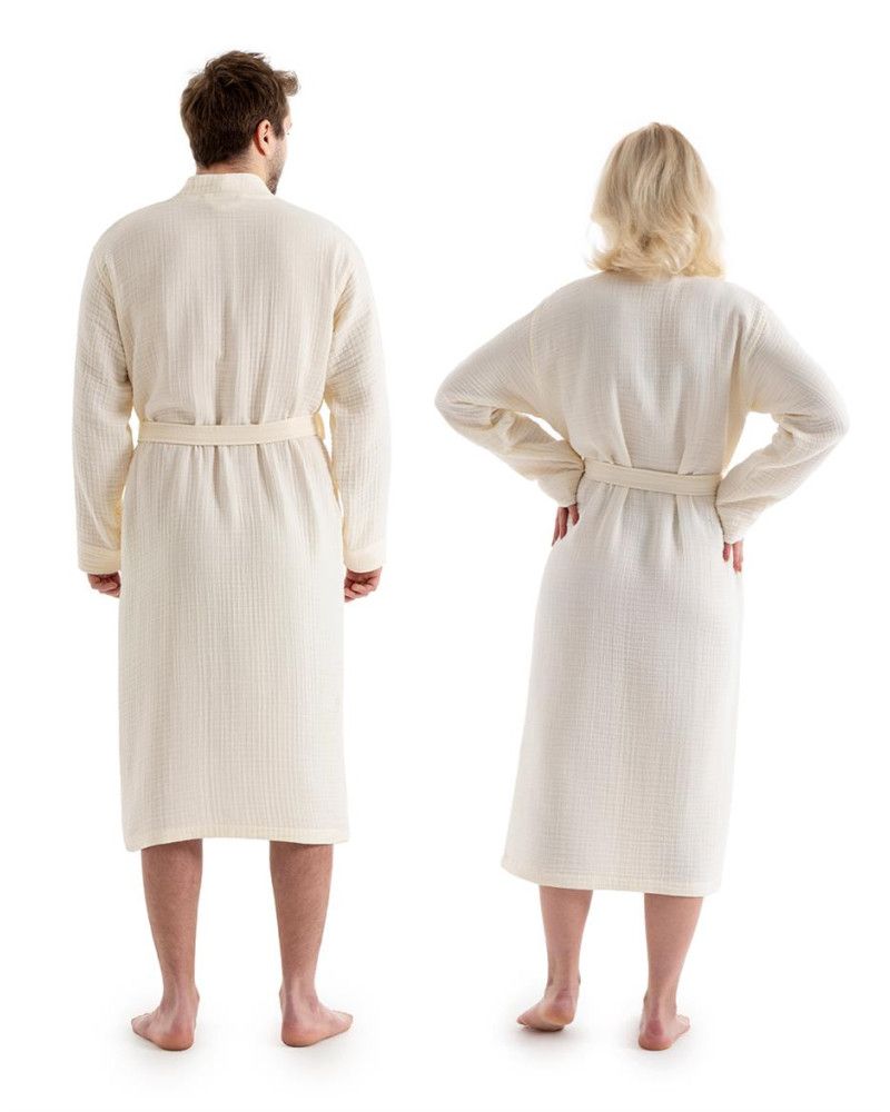 Unisex Kimono Bornoz - Ekru