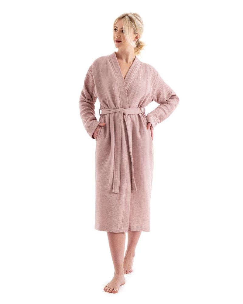 Unisex Kimono Bornoz - Pudra