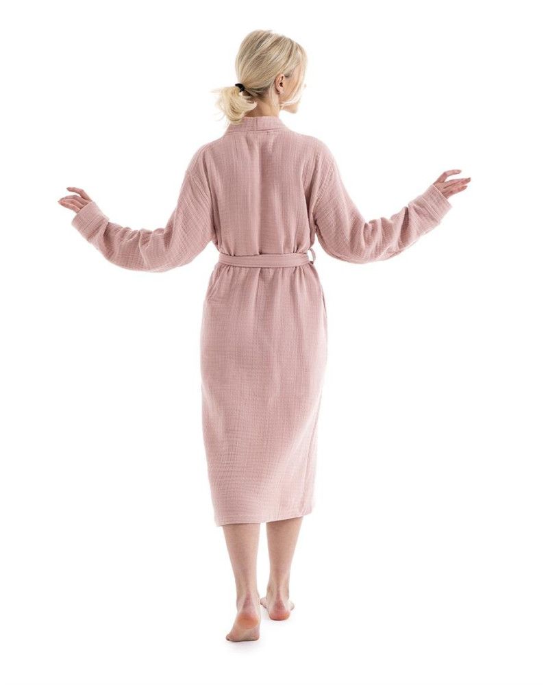 Unisex Kimono Bornoz - Pudra