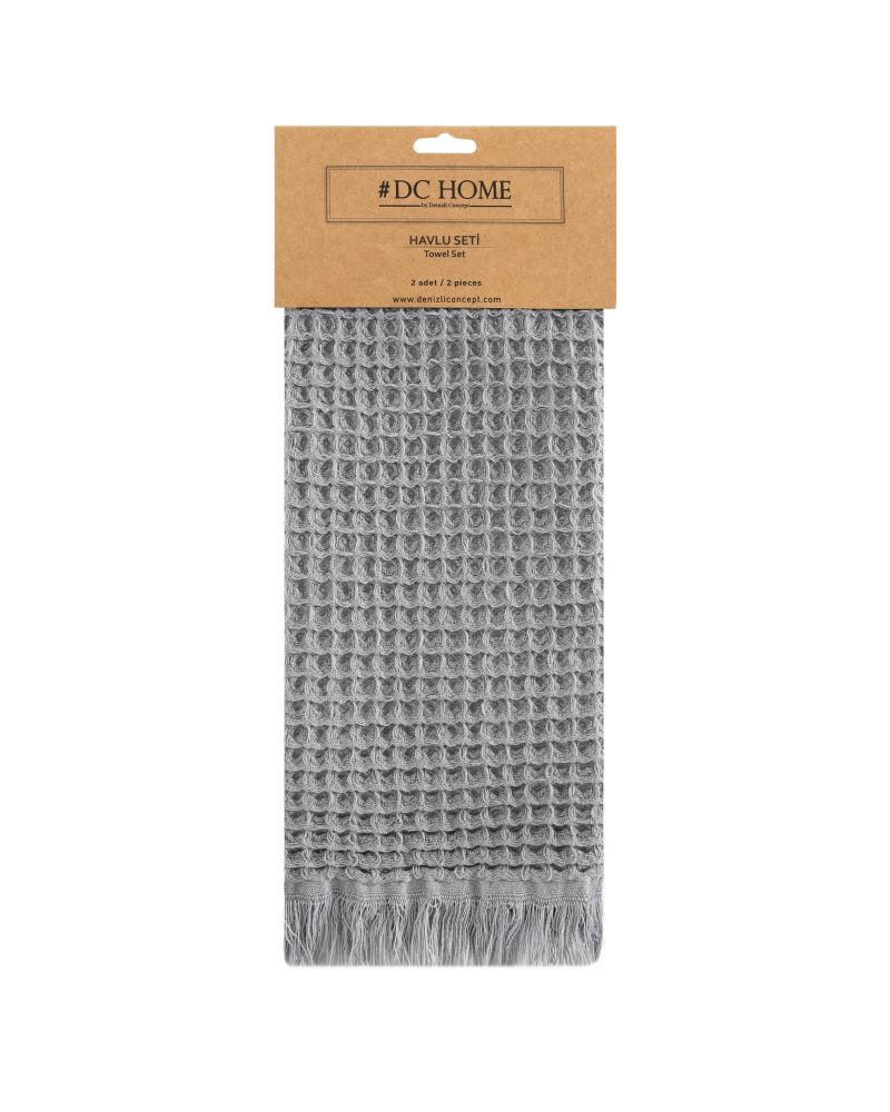 BURTON 2'Lİ HAVLU SETİ - Gri