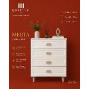 Merta Çamaşırlık 4 Çekmeceli MDF Gövdeli Membran Kapaklı
