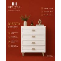 Merta Çamaşırlık 4 Çekmeceli MDF Gövdeli Membran Kapaklı