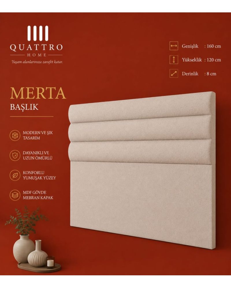 Merta Çift Kişilik Baza, Başlık ve Pocket Yaylı Yatak Seti