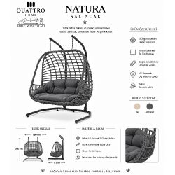 Natura Rattan Bahçe Ve Balkon Salıncağı Antrasit