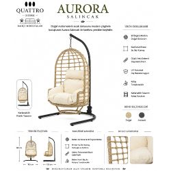 Aurora Rattan Bahçe Salıncağı Bej