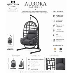Aurora Rattan Bahçe Salıncağı Antrasit