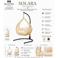 Solara Rattan Bahçe Ve Balkon Salıncağı