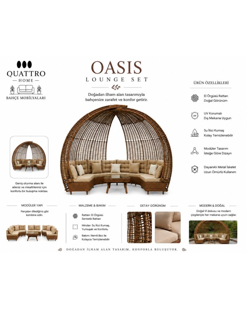 Oasis Daybed Şezlong Bahçe Oturma Alanı