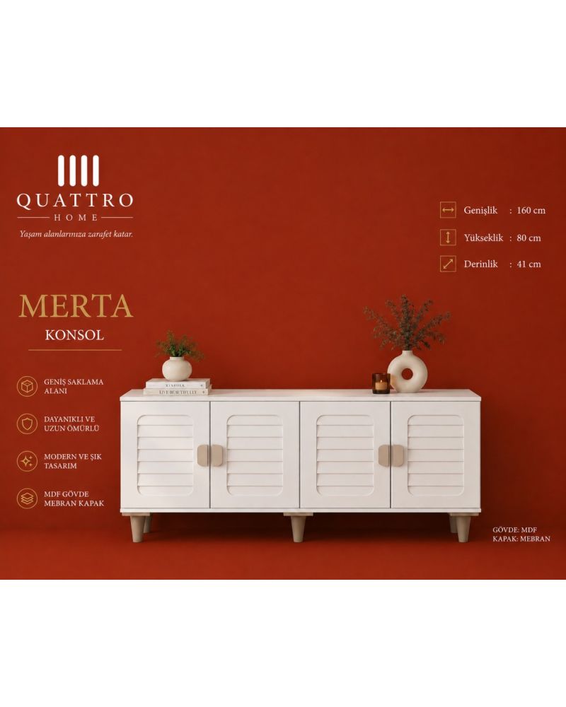 Merta Konsol 4 Kapaklı Modern Konsol